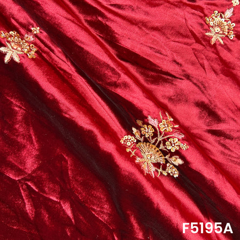 Cut Dana Thread Sequins Work Velvet Fabric - F5195